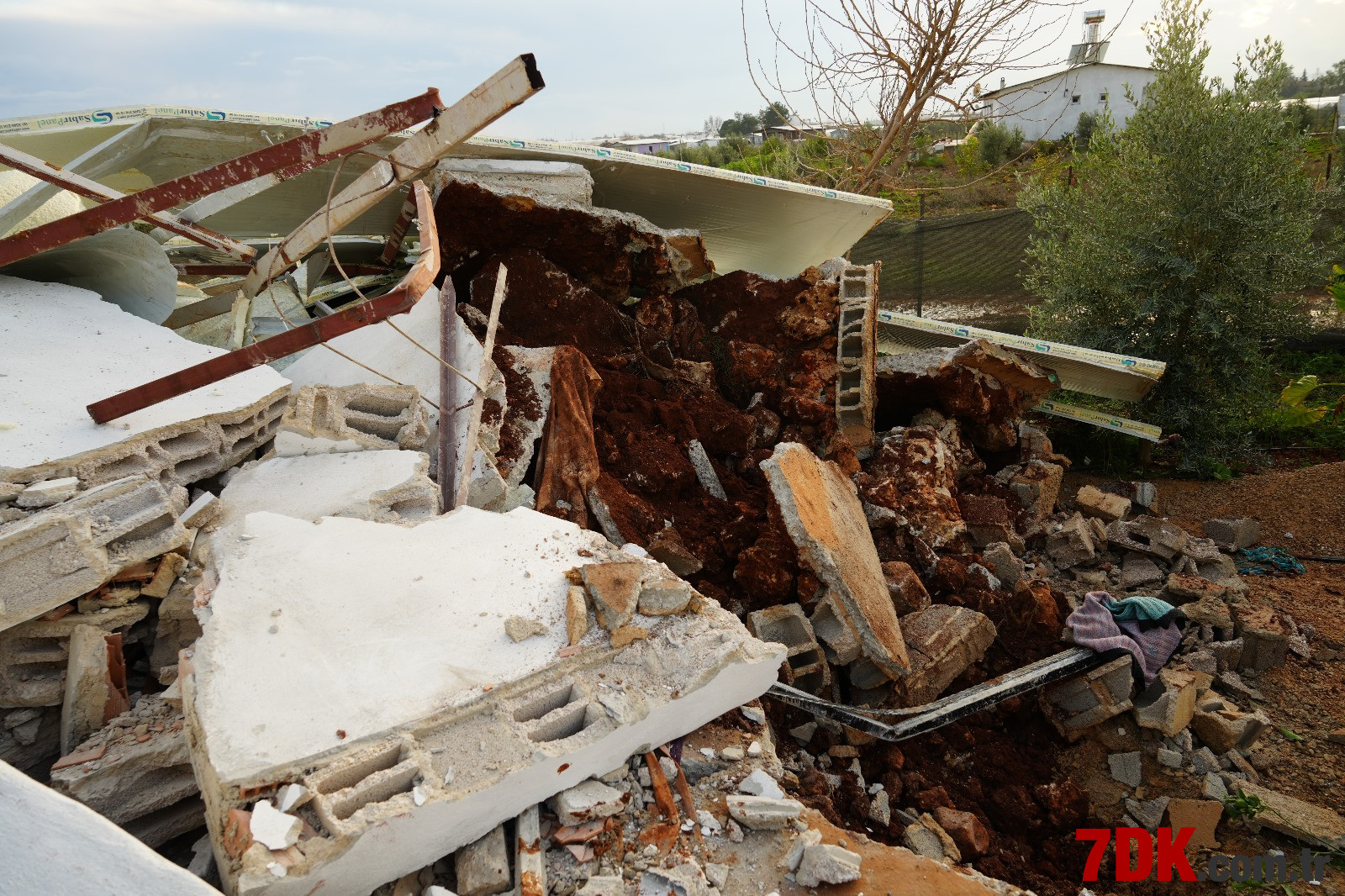 Antalya'da Evini Yaktırmamak İçin Orakla Mücadele Verdi