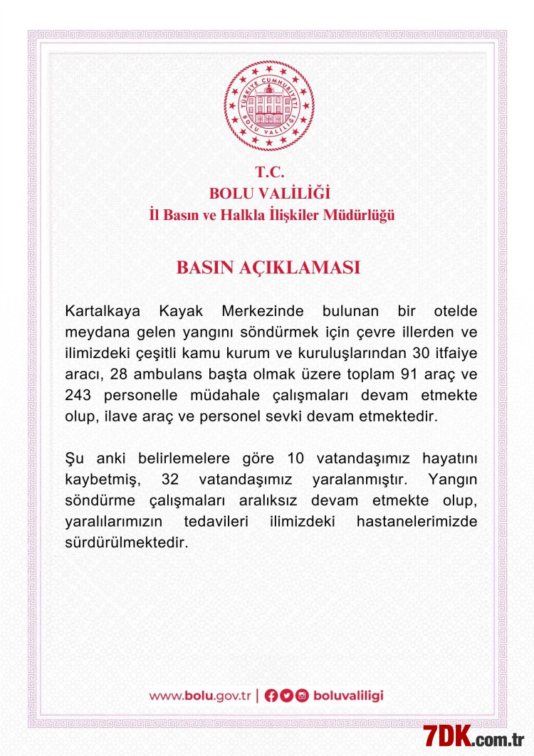 Bolu'da Facia! Kartalkaya'da Yangın Çıktı Ölü ve Yaralılar Var