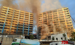 Alanya’da Otel İnşaatında Çıkan Yangın Söndürüldü